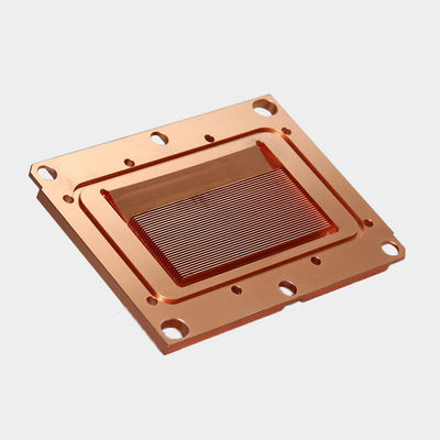 고밀도 구리 스키빙 핀 열 싱크 액체 냉각 블록 CNC 가공 CPU 냉각기 열 싱크